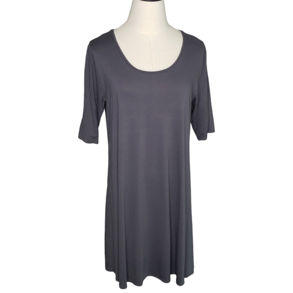 Eileen Fisher USA Relaxed Viscose Jersey Tunic Lagenlook Minimalist Teeshirt M